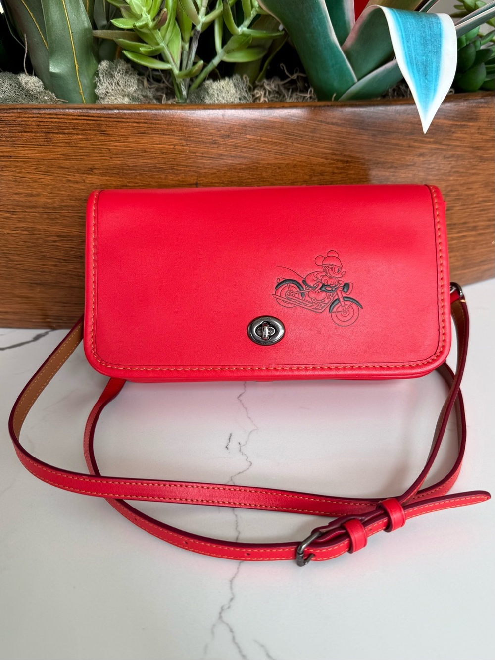 Coach x Disney Red Penny Crossbody with Mickey Limited